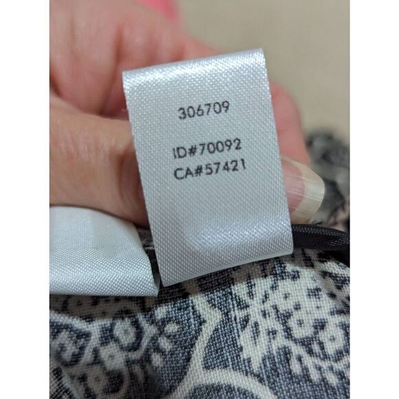 Ann Taylor LOFT Women's 2 Black Cream Damask Tapestry Linen Blend Zip Mini Skirt - Picture 5 of 6